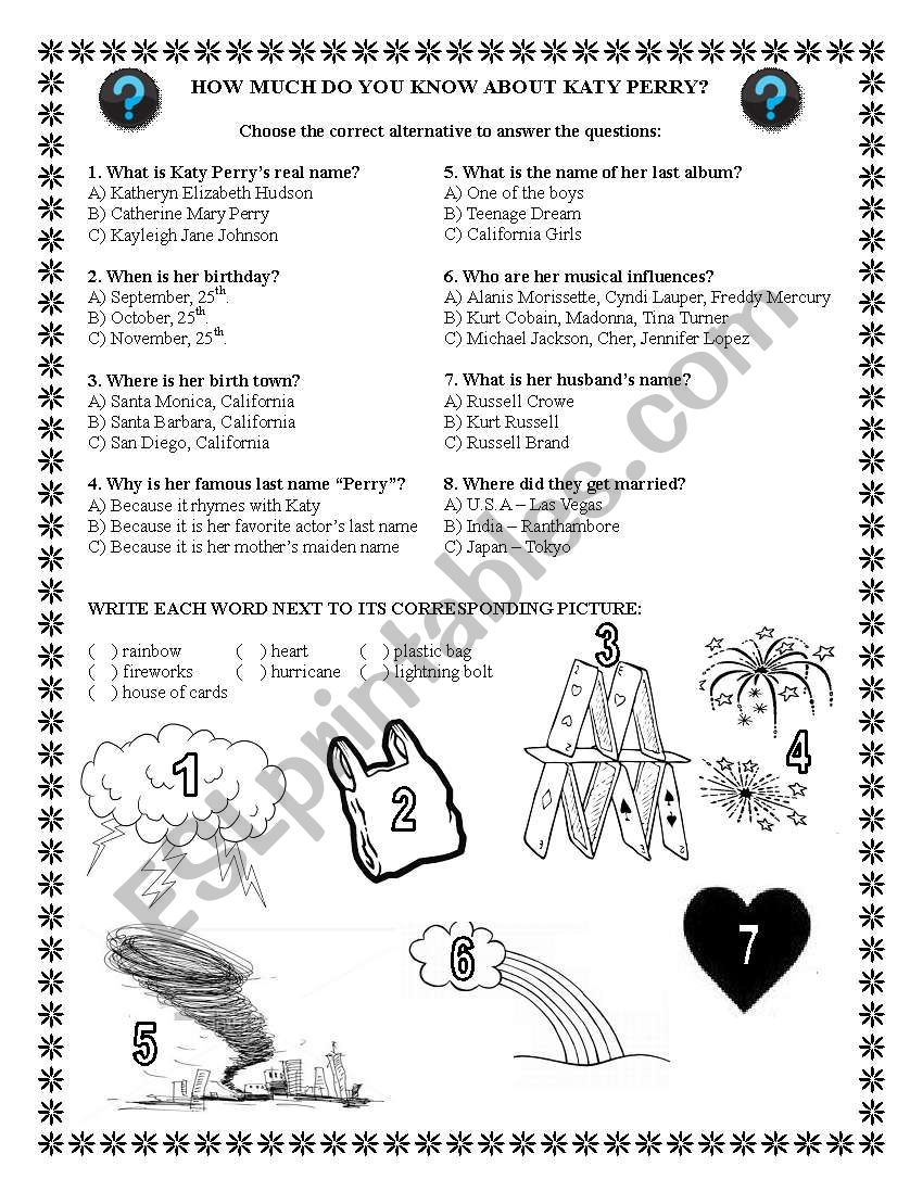 Song Activity: Firework - Katy Perry