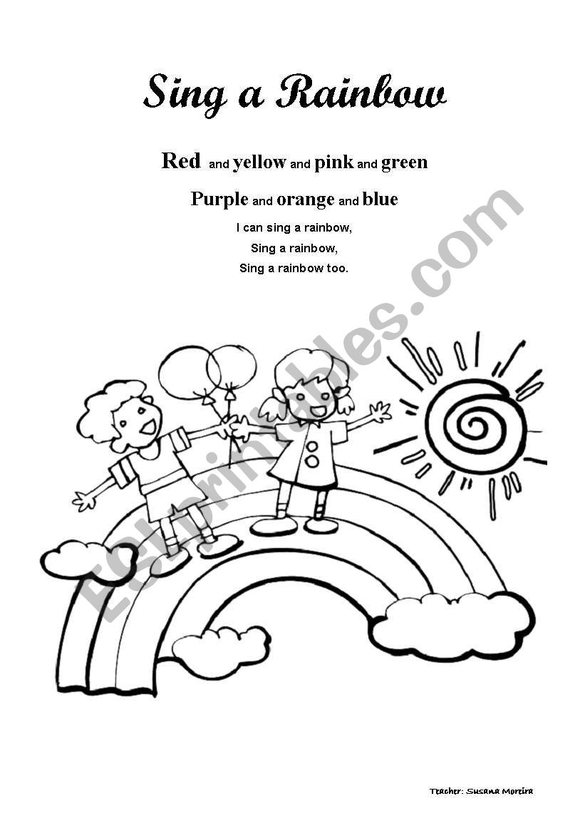 Sing a rainbow worksheet