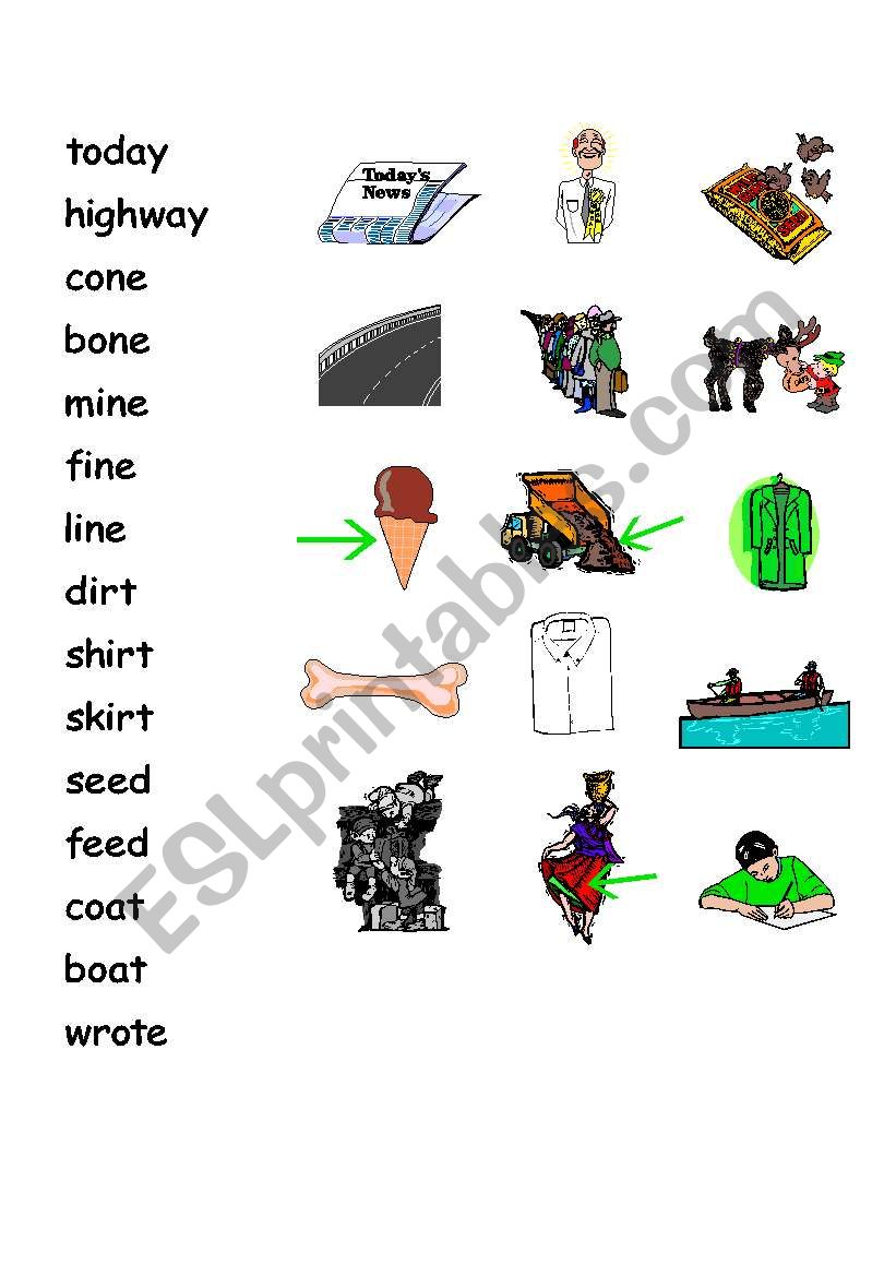 Matching words with pictures worksheet