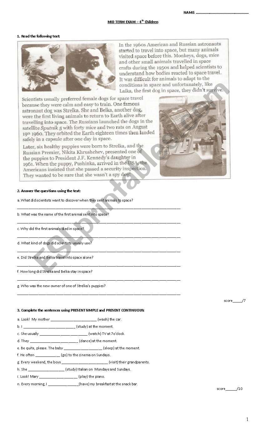 test - sky 2 worksheet