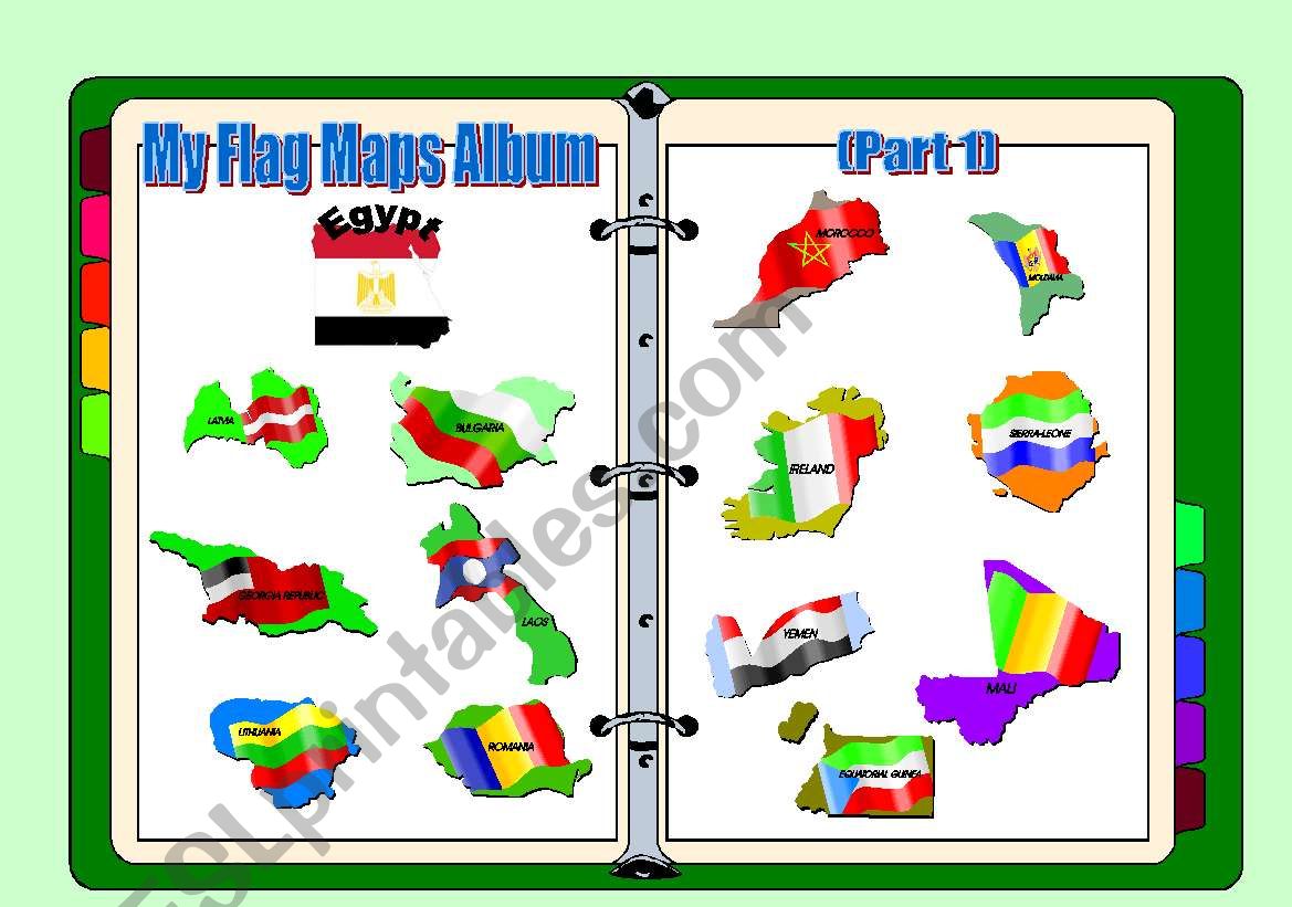 Flag Maps Album part 1 worksheet