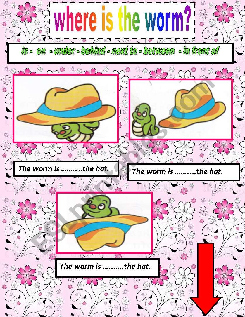 prepositions of place worksheet