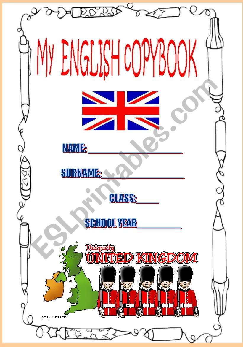 COVER FOR COPYBOOK worksheet