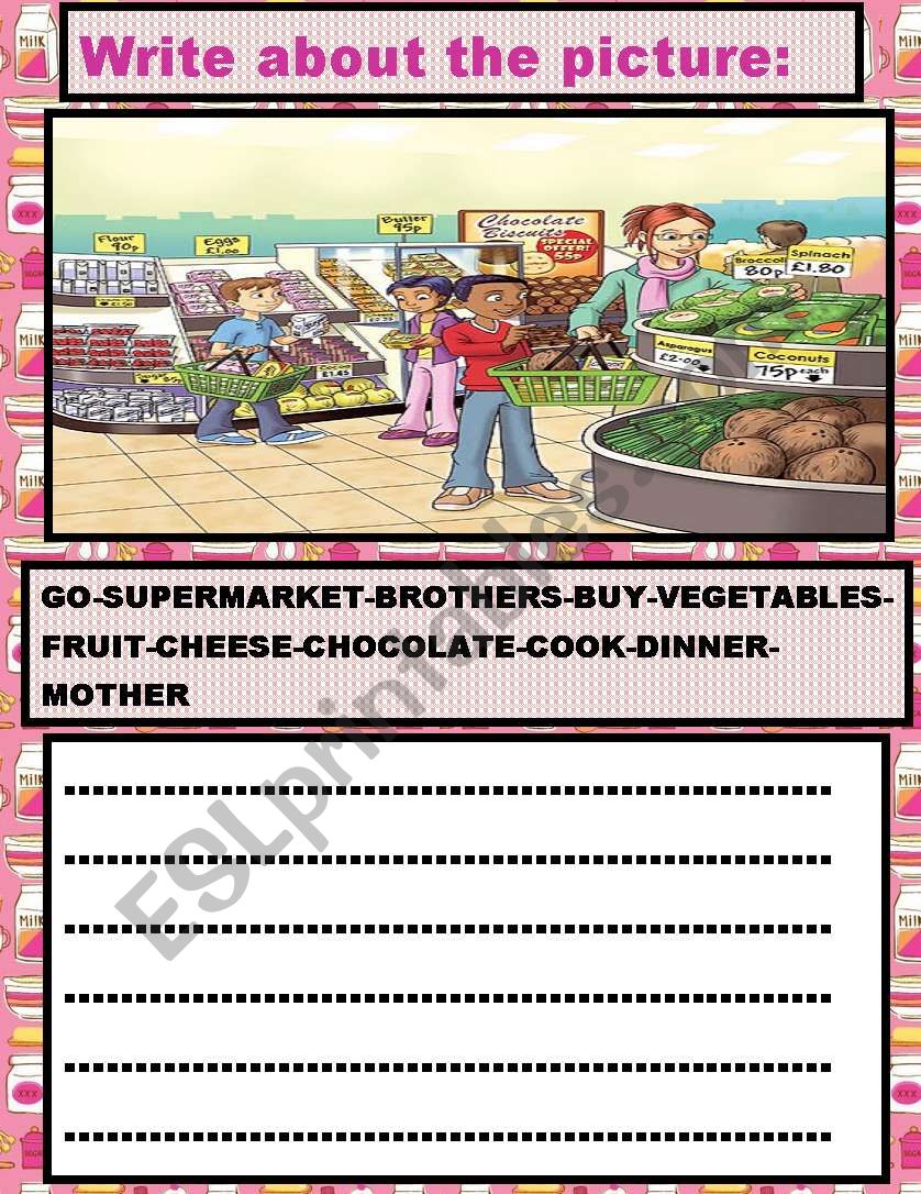 WRITE ABOUT THE PICTURE worksheet