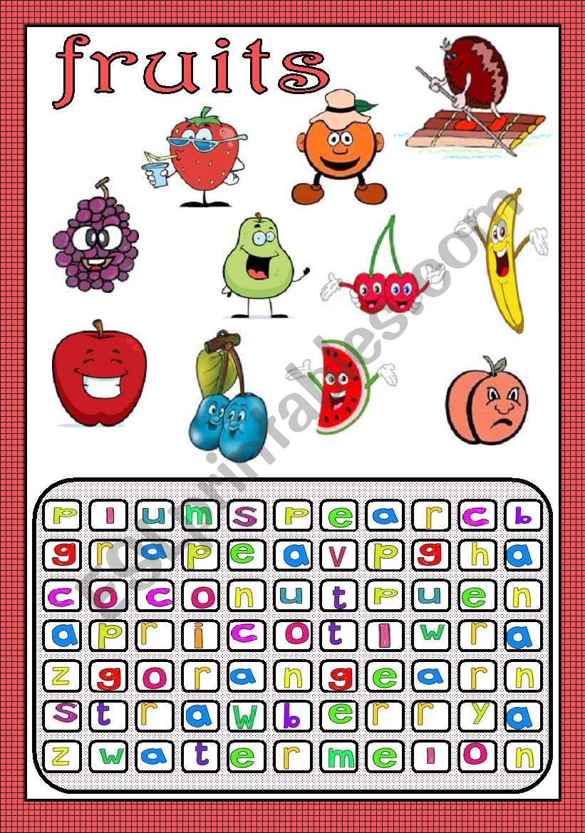 fruits worksheet