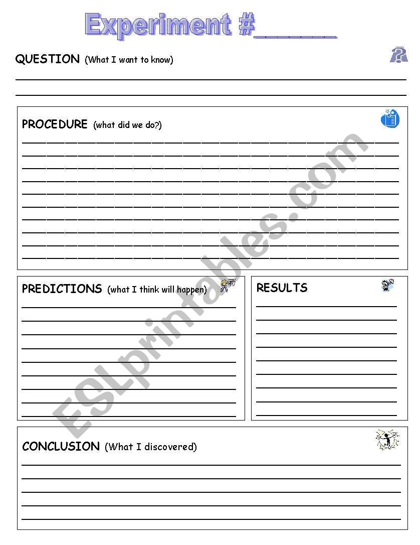 Experiment record sheet worksheet