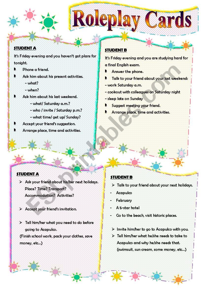 ROLEPLAY CARDS I worksheet