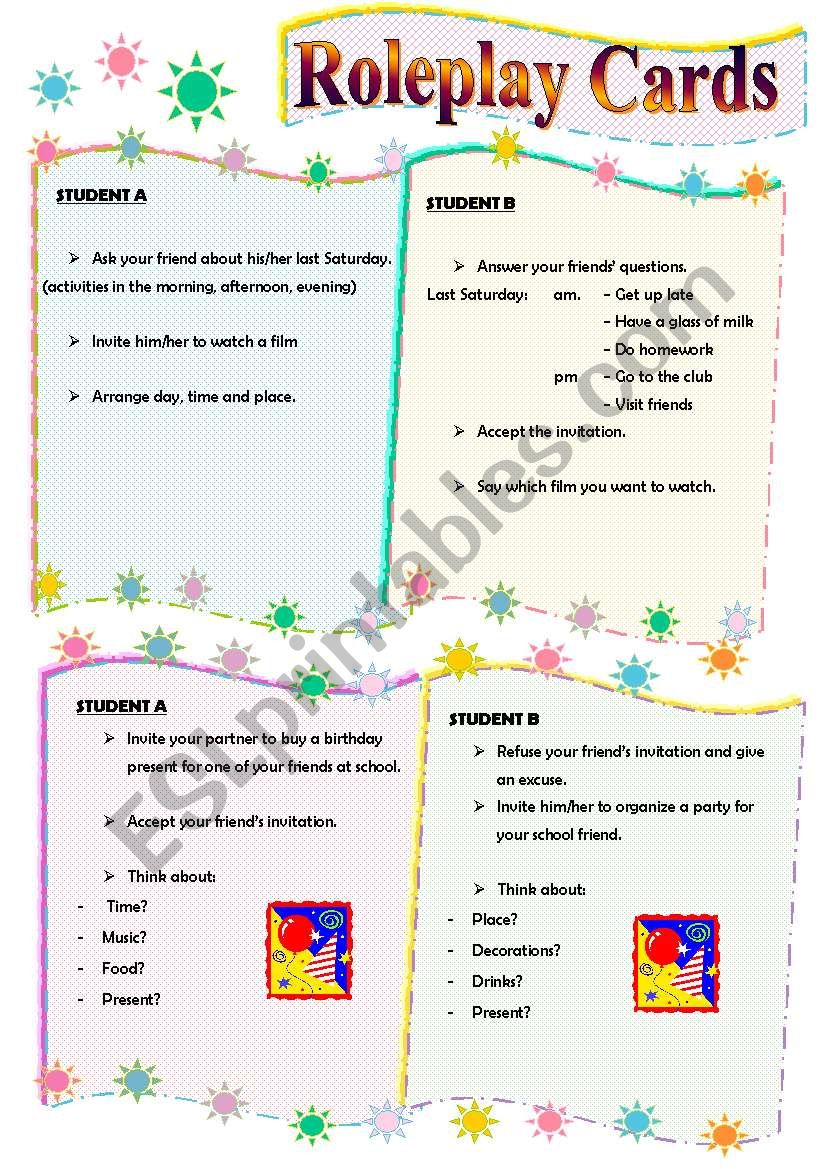 ROLEPLAY CARDS II worksheet