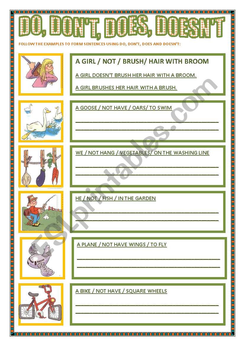 DO, DON´T, DOES, DOESN´T worksheet DO, DON´T, DOES, DOESN´T worksheet