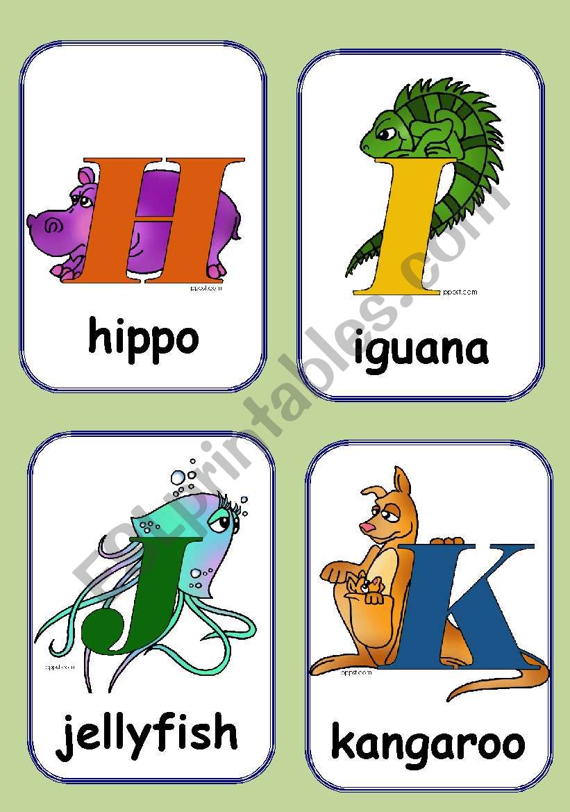 ABC-flashcards H-N    2/4 worksheet