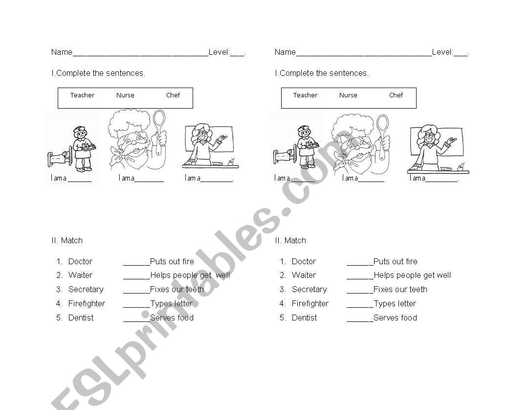 jobs worksheet