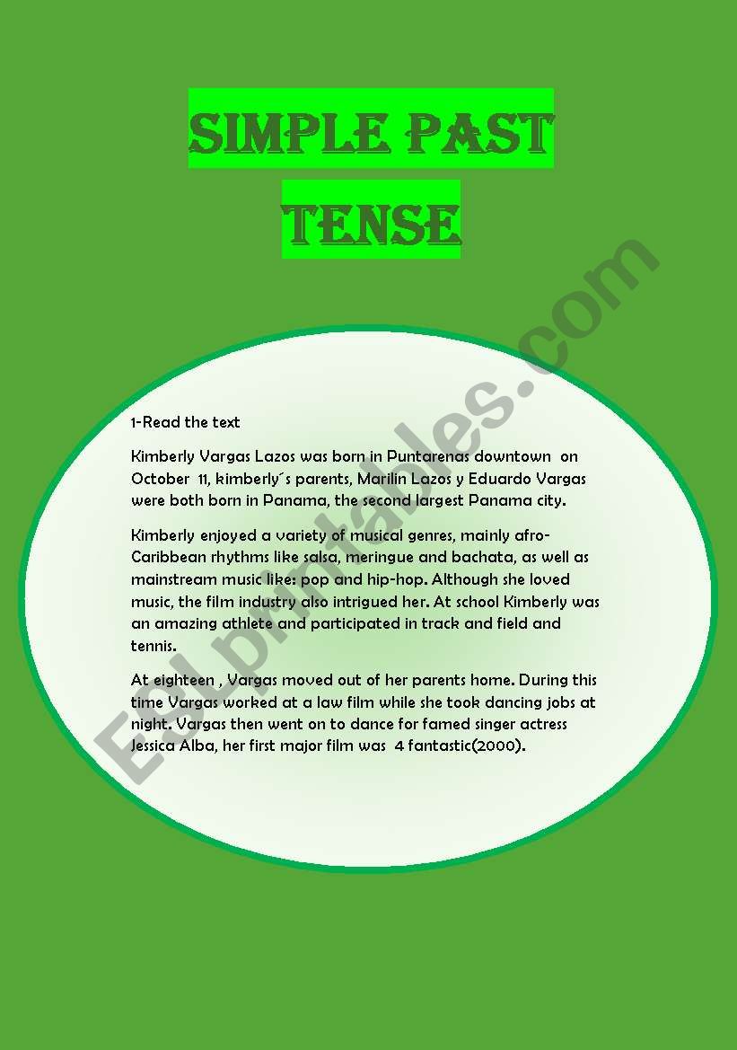 simple past tense worksheet