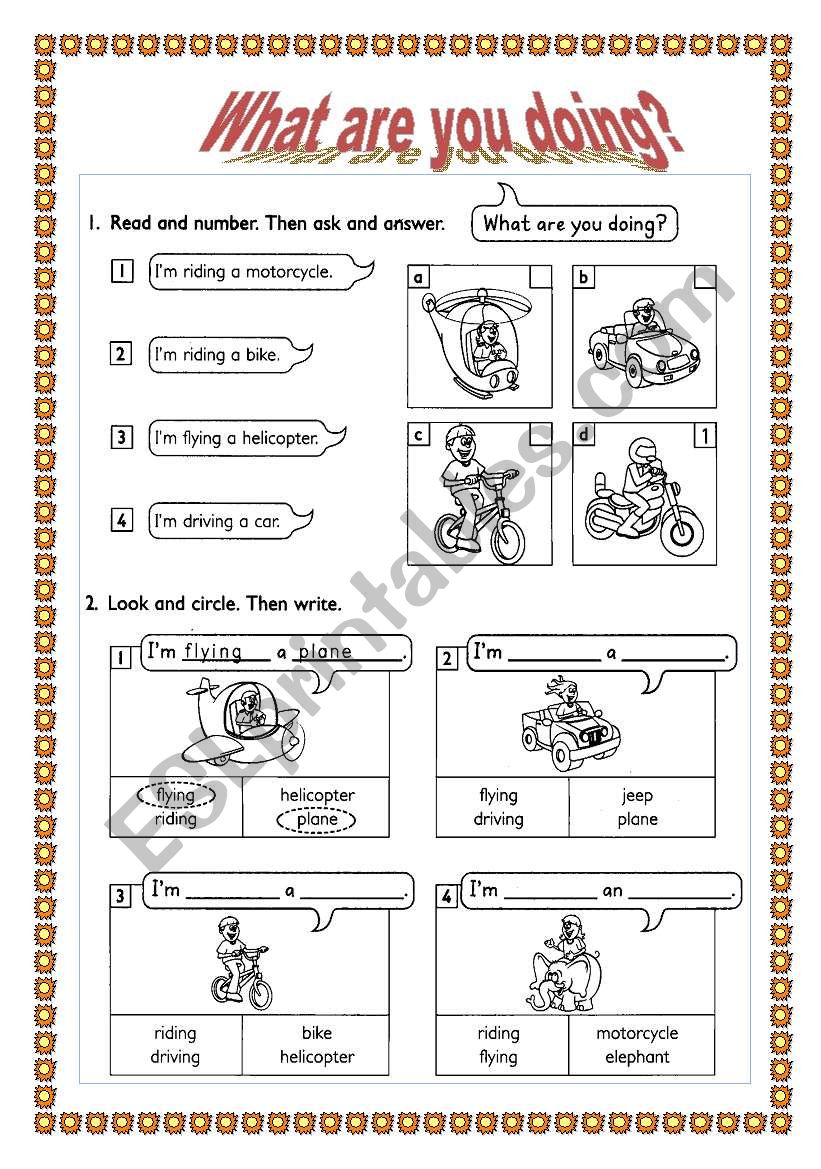 WHAT ARE YOU DOING? worksheet