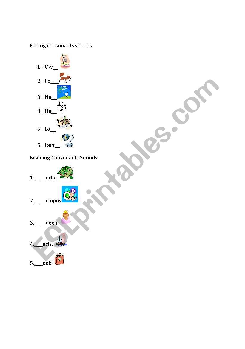 Learning Consonants  worksheet