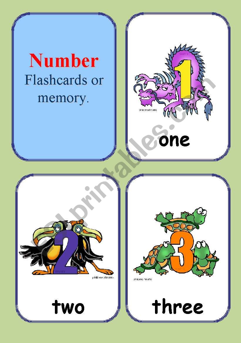 Flashcards 1-10 worksheet