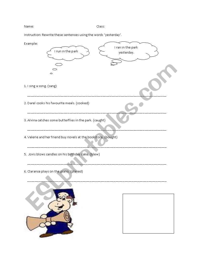 Simple past tense worksheet