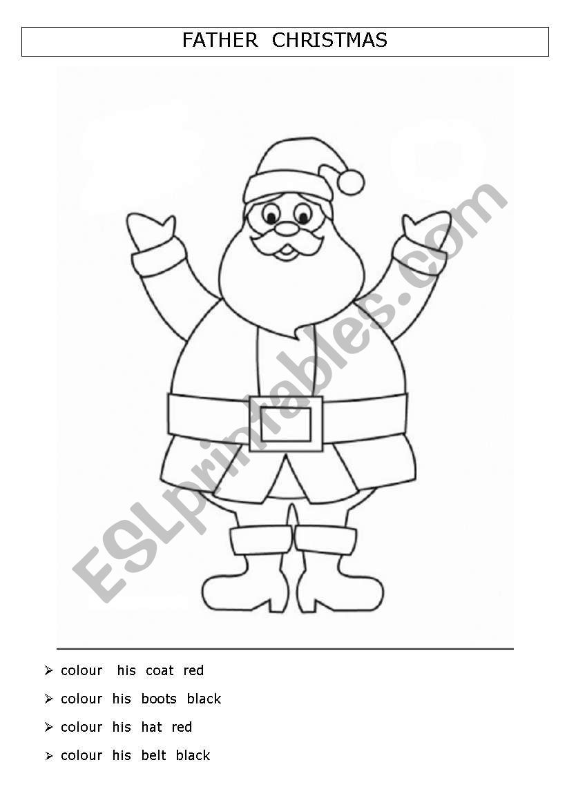 colour Santa worksheet