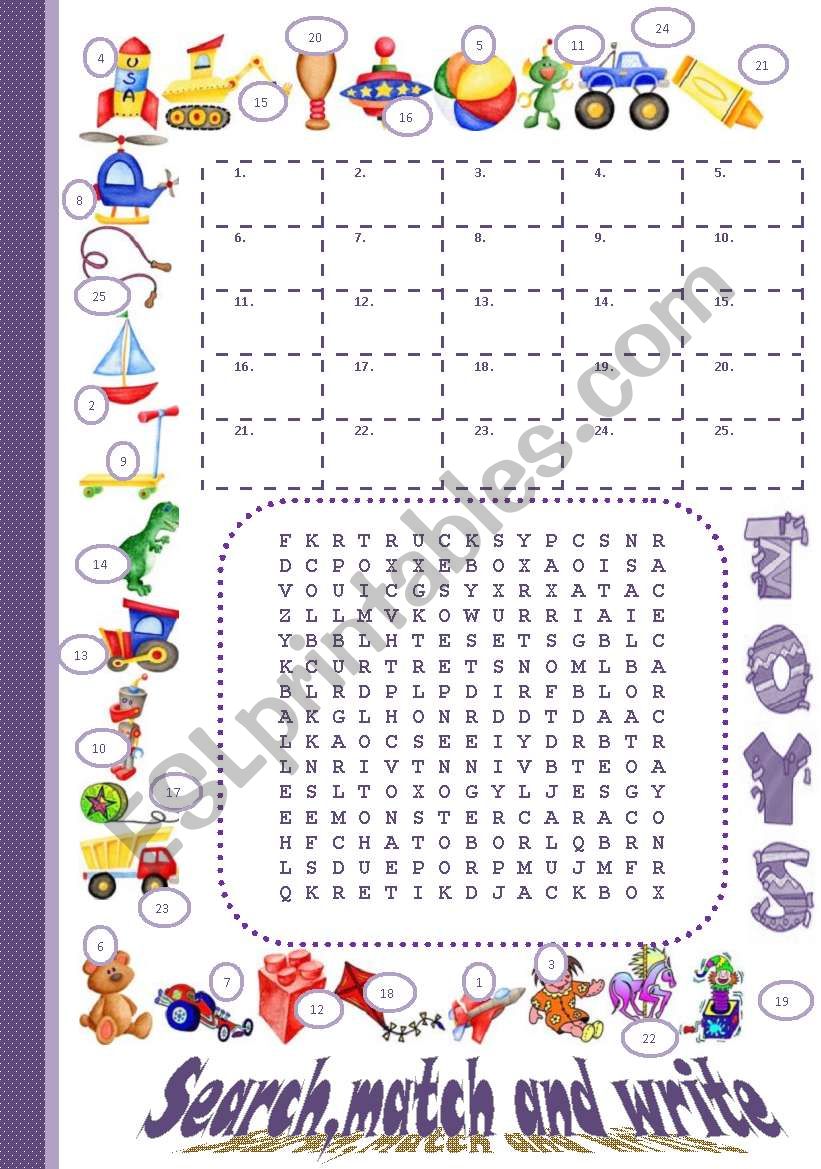 TOYS *full editable +keys worksheet