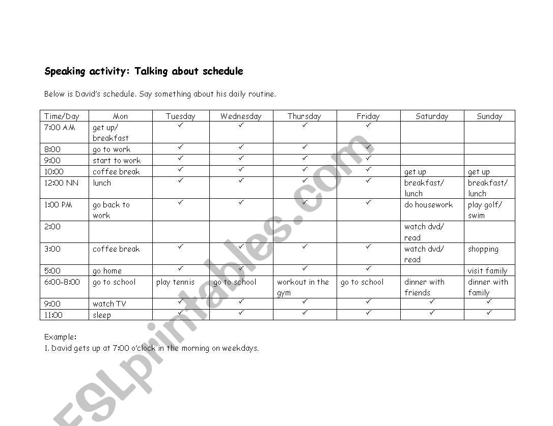 Talking About Schedule/ Daily Routine