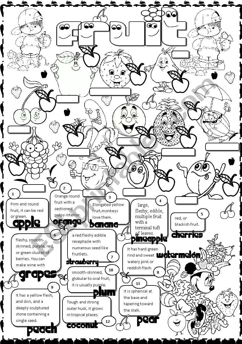 fruit worksheet