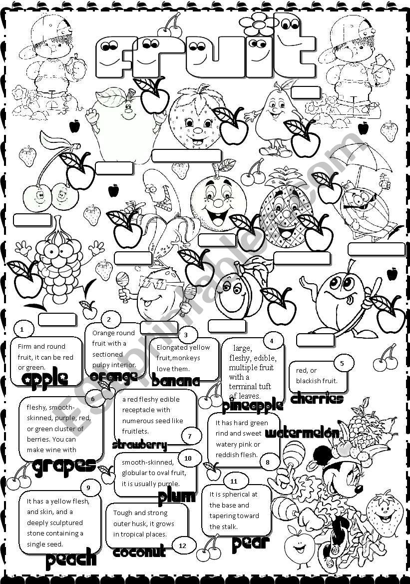 fruit worksheet