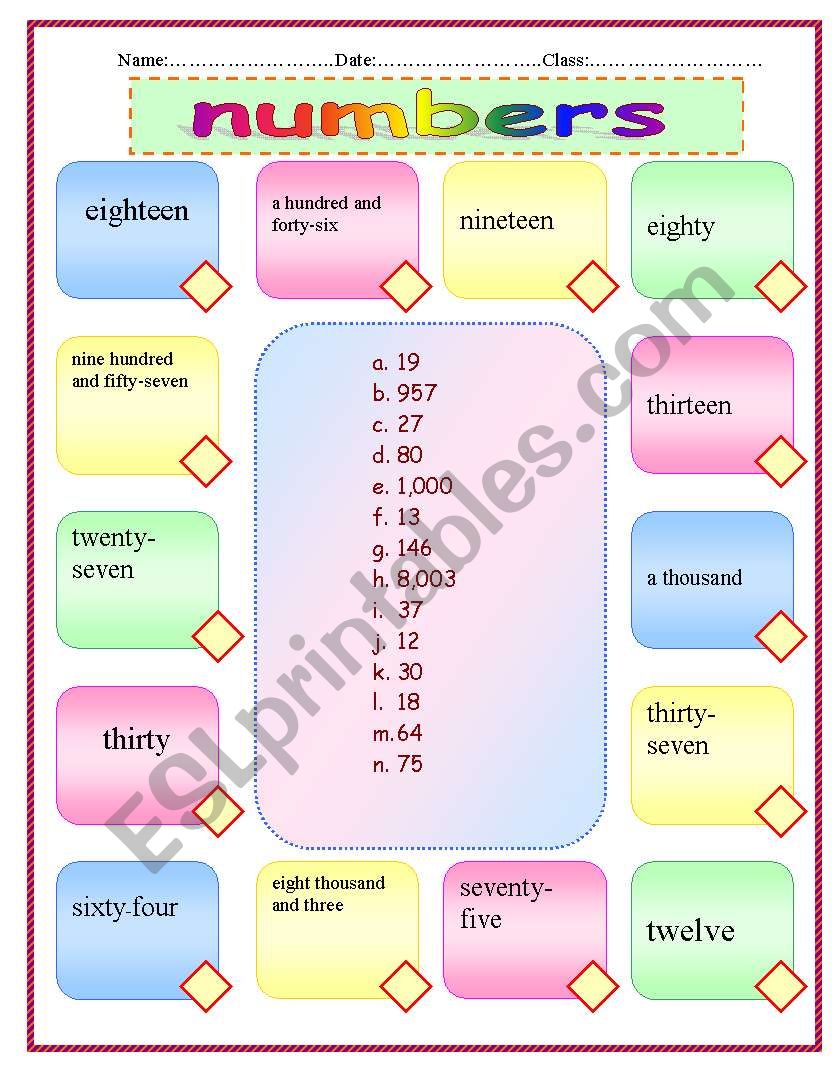 Tricky numbers*** 2 PAGES, 3 EX + KEY*** Fully Editable