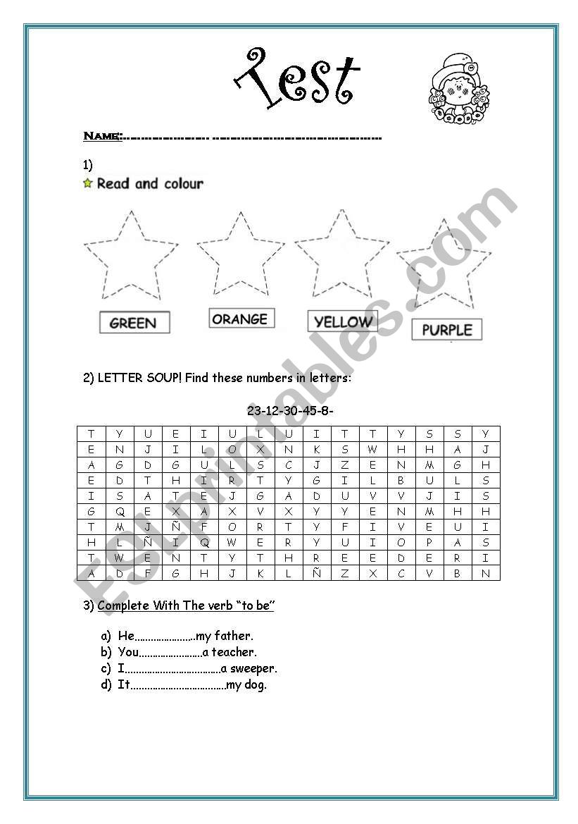 test worksheet