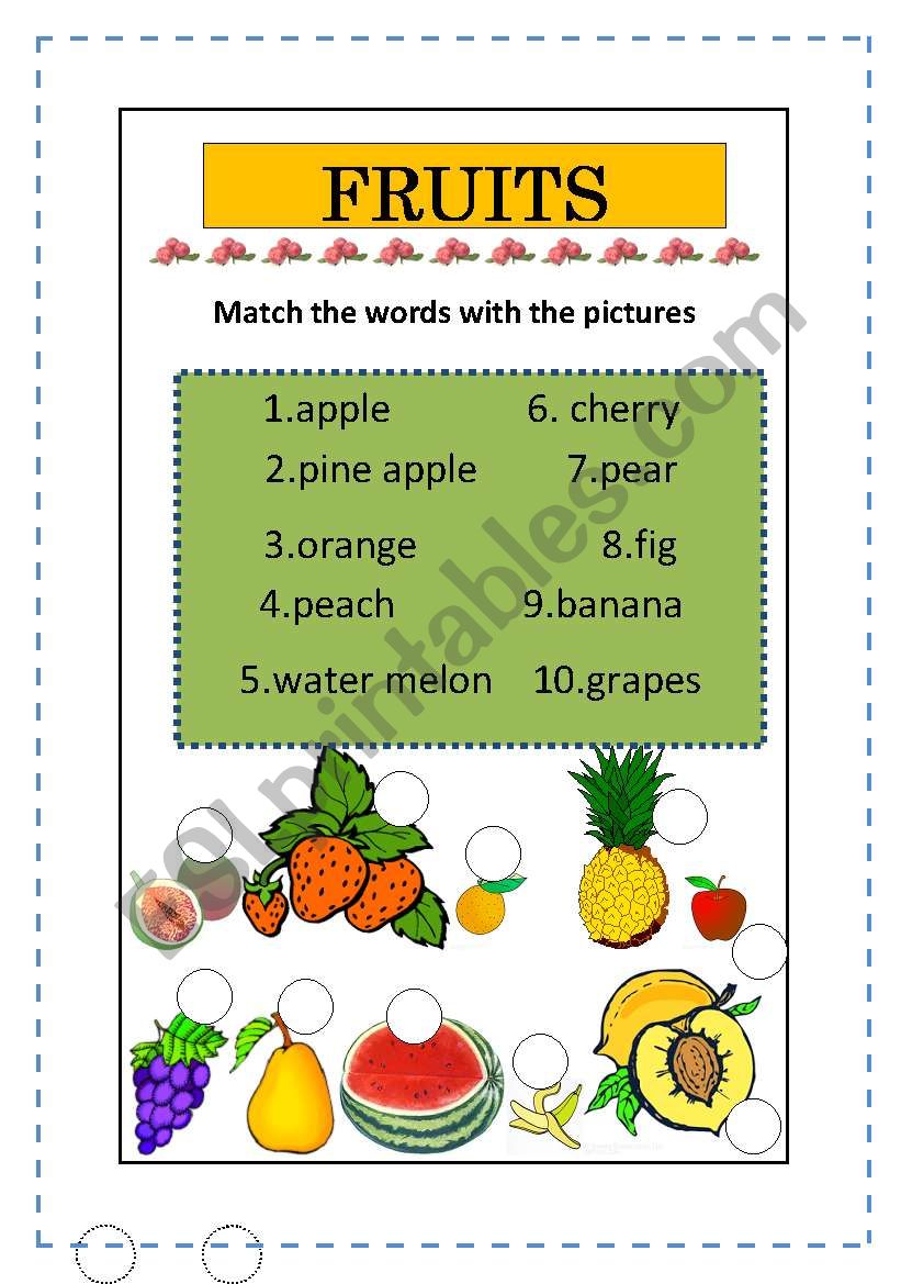 FRUITS worksheet