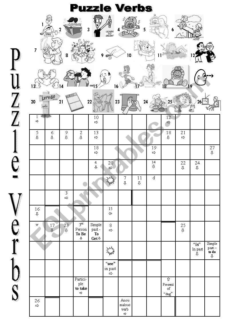 english-worksheets-verbs-crossword-puzzle