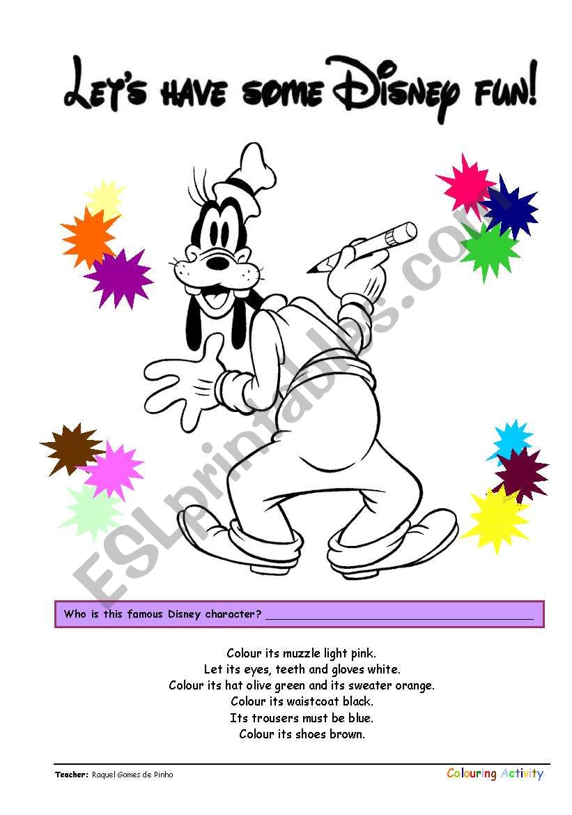 Coloring Printables ::: Goofy worksheet