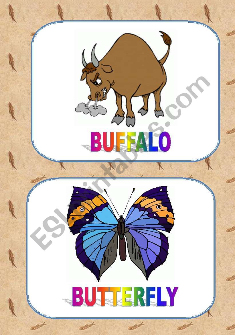 30 ANIMAL FLASHCARDS worksheet