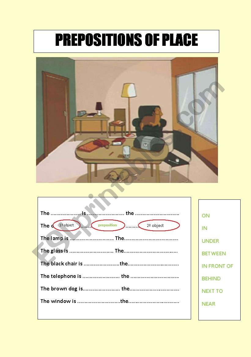 Prepositions of place worksheet