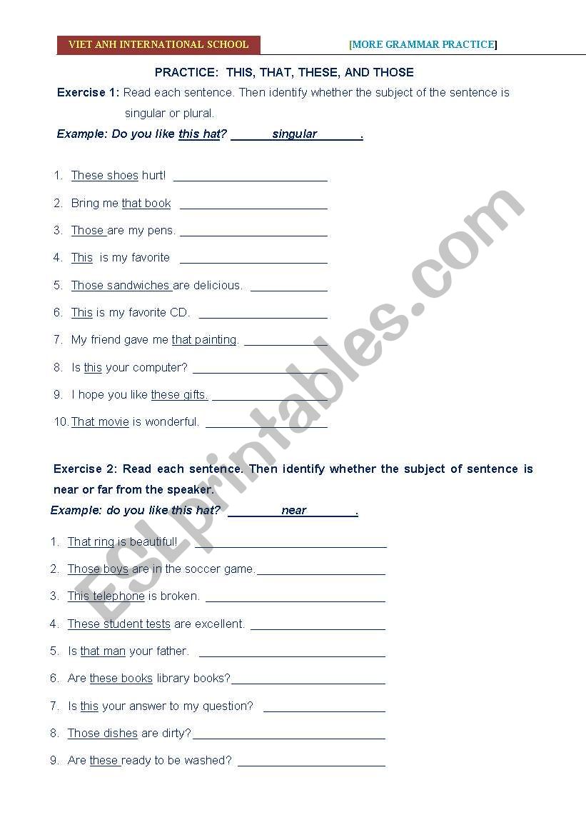 Grammar Practice worksheet