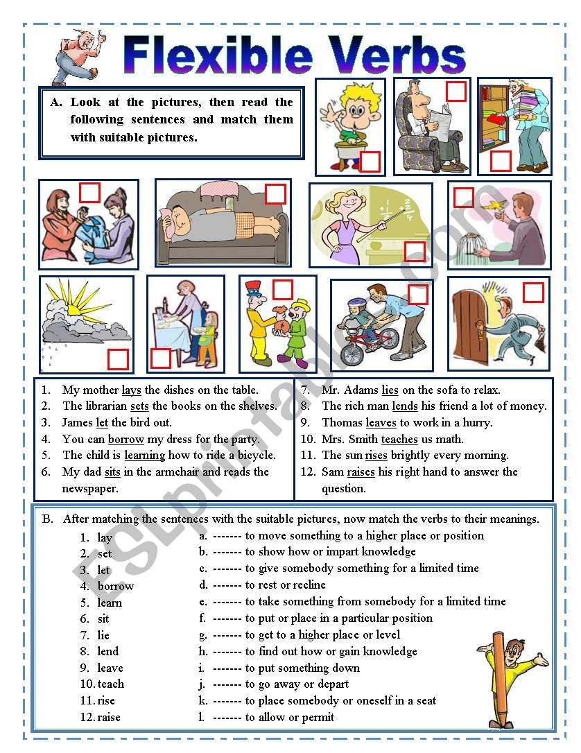 Flexible verbs. worksheet