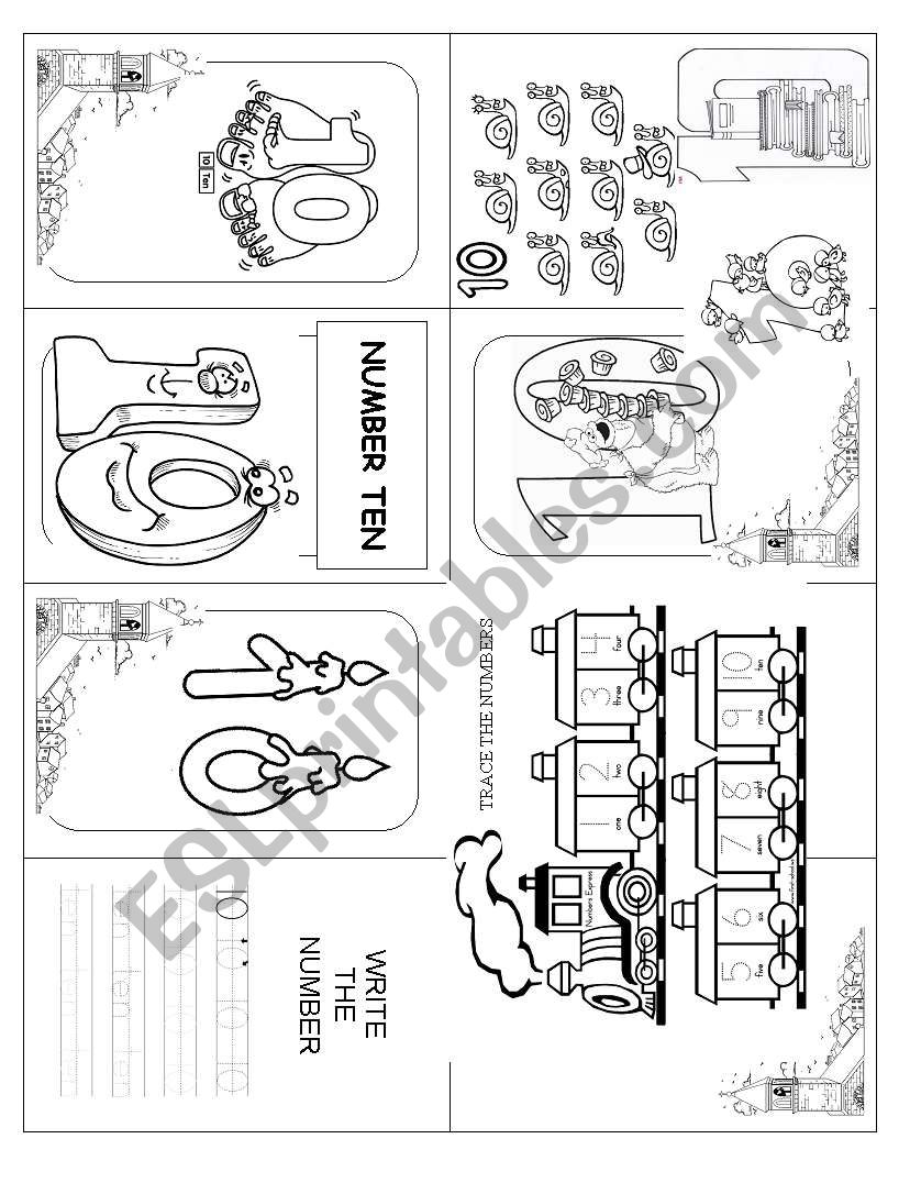 Number minibook Ten (10/10) worksheet