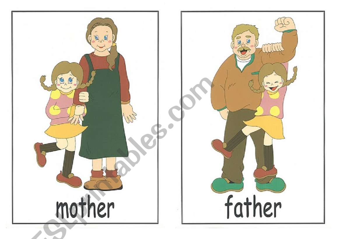 family members flash cards worksheet