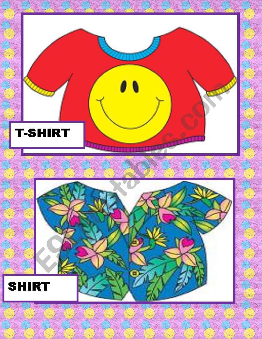 CLOTHES FLASH CARDS worksheet