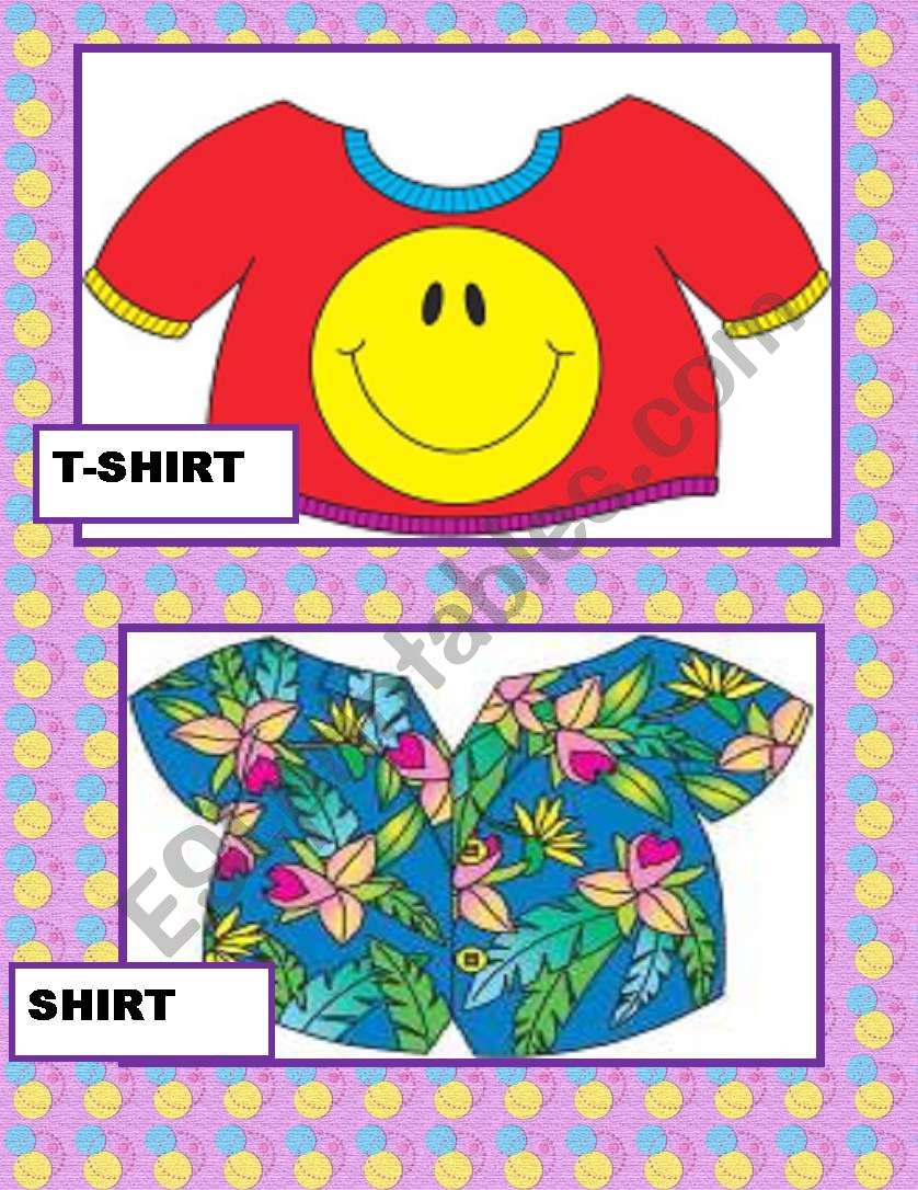 CLOTHES FLASH CARDS worksheet