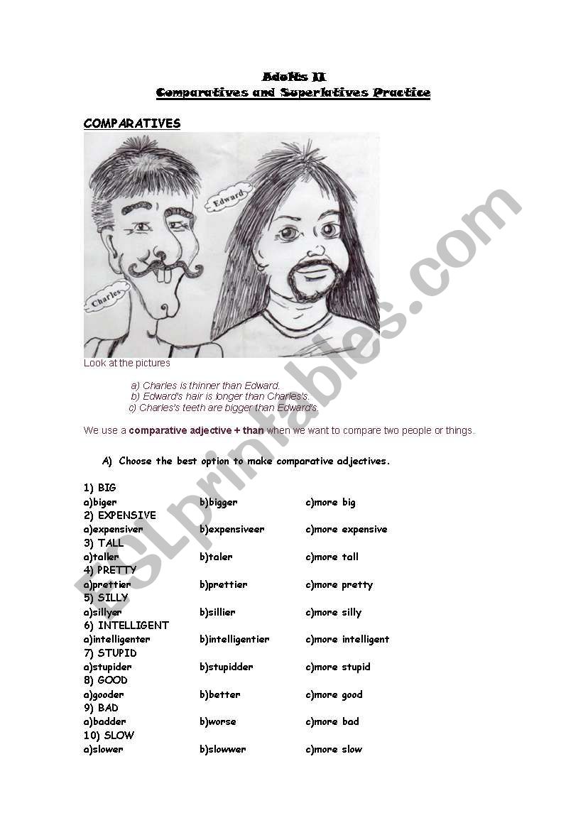 Comparatives and Superlatives worksheet