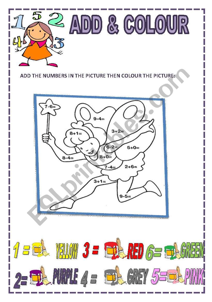 ADD & COLOUR worksheet