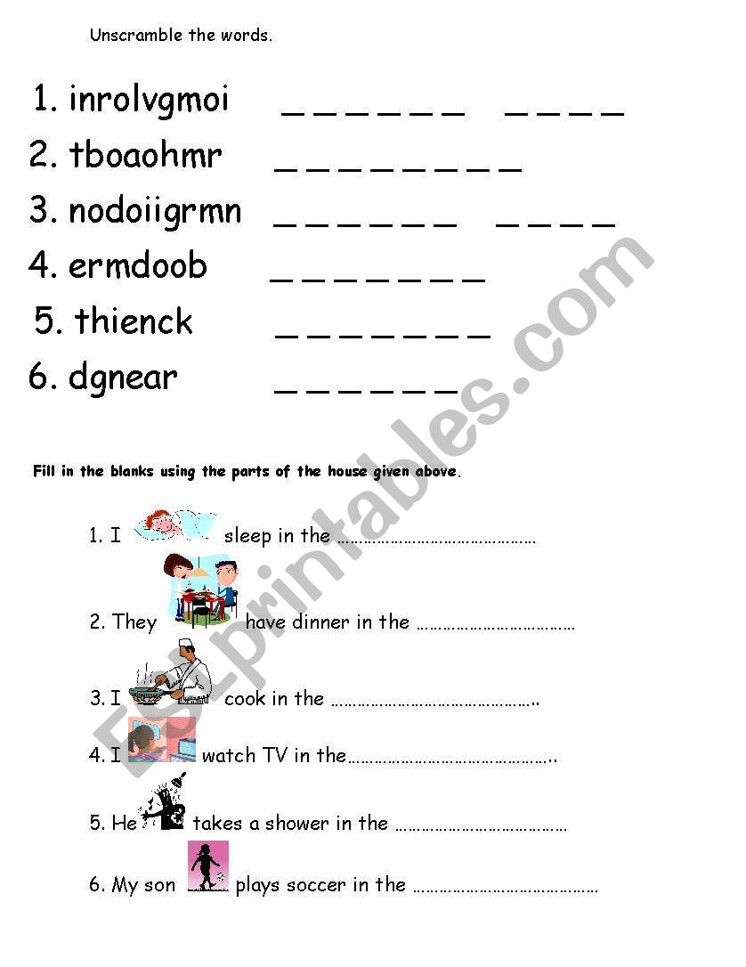 the house worksheet