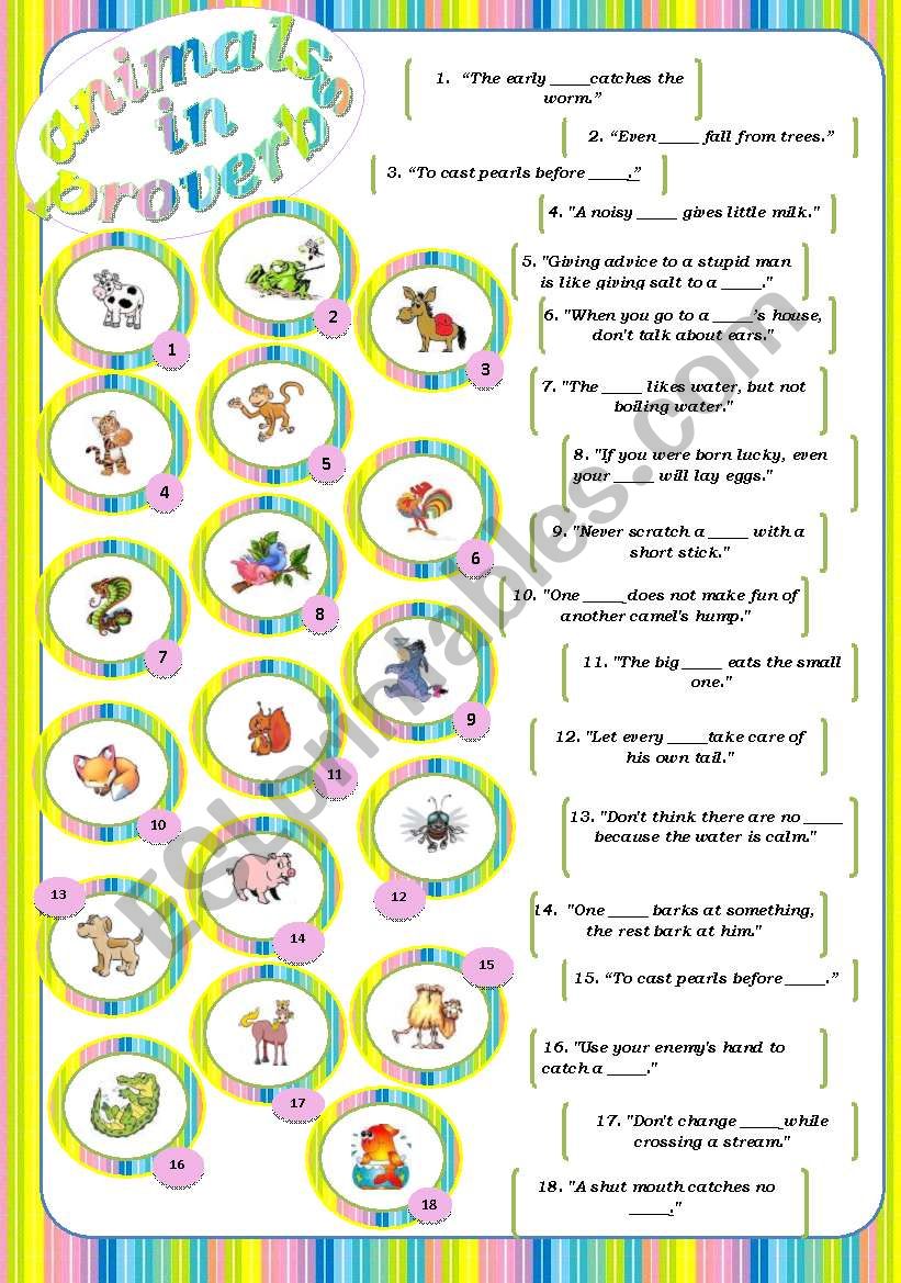 Animals in proverbs (with keys)