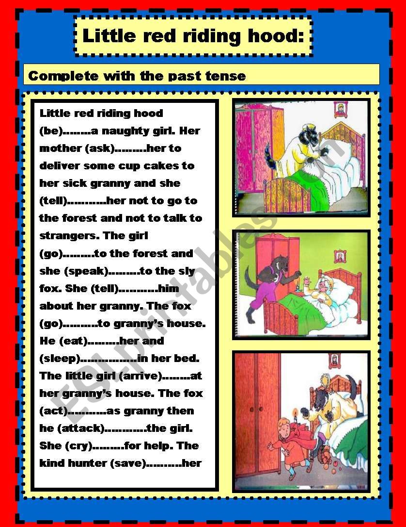 little red riding hood worksheet