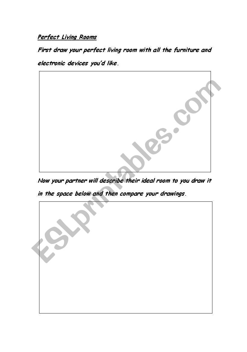 your perfect living room worksheet