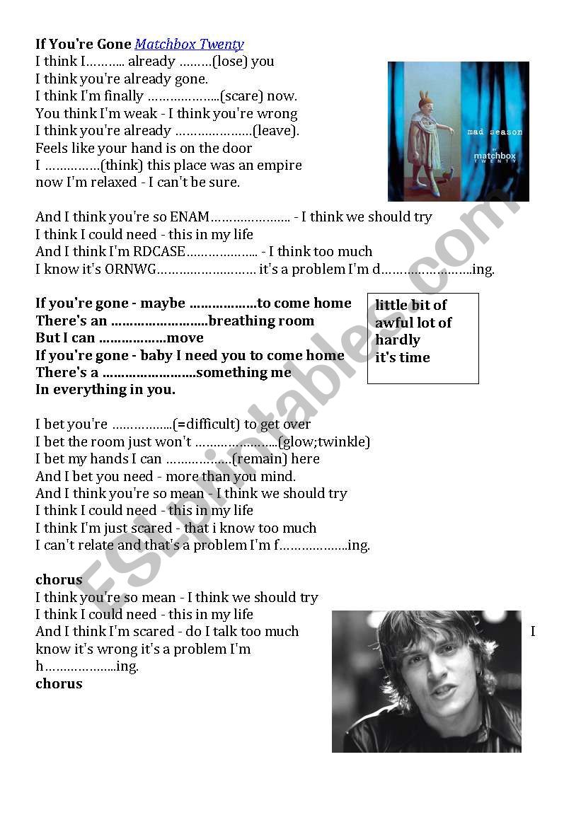 Song Activity worksheet