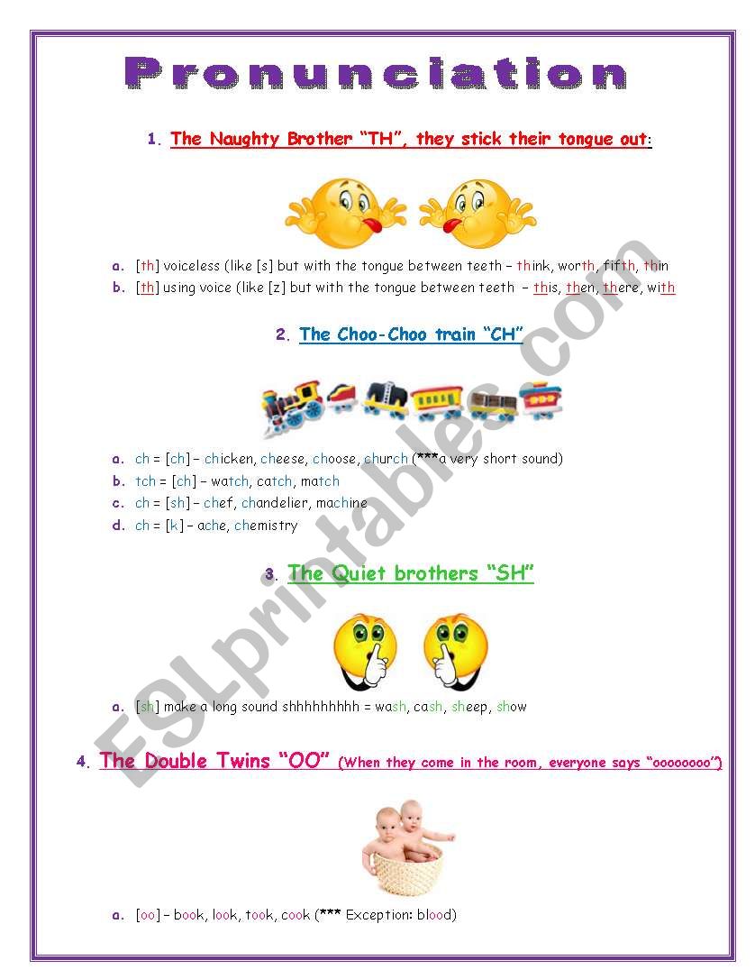 Pronunciation Sounds worksheet