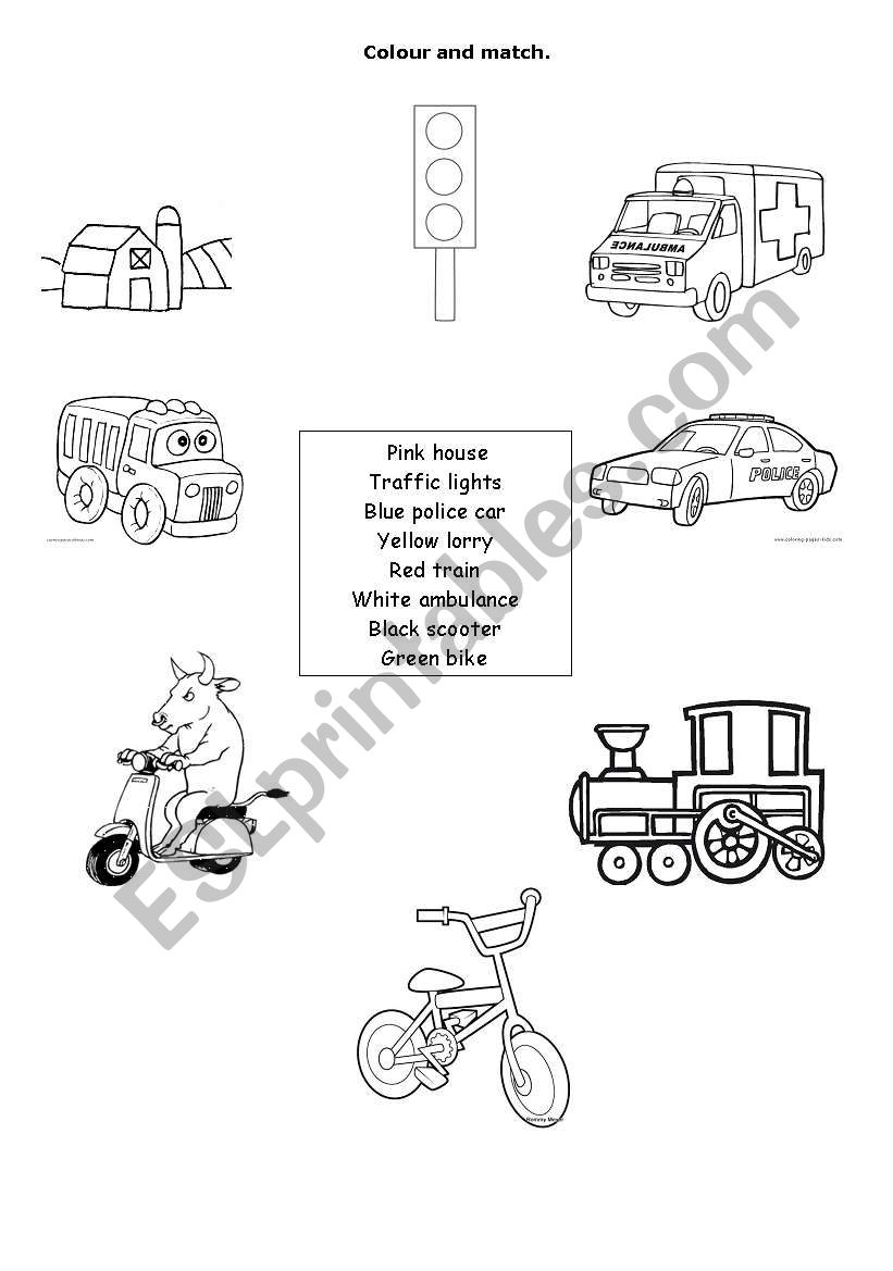 Means of transport worksheet