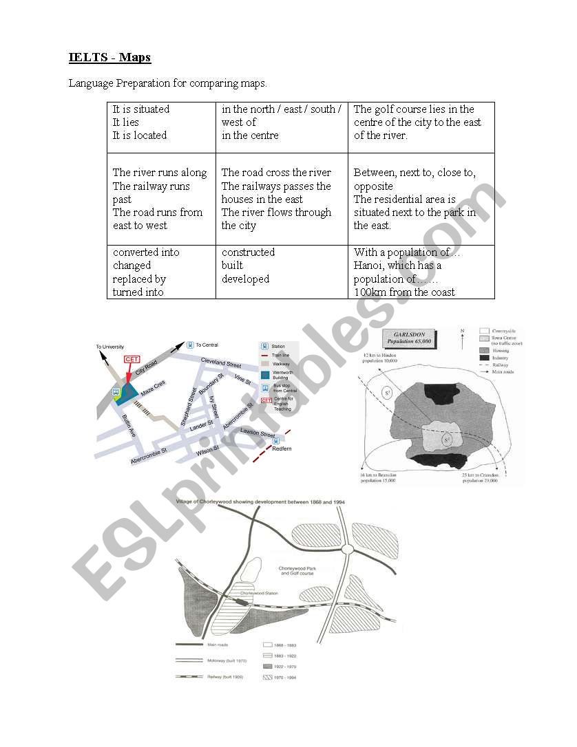 Ielts maps worksheet