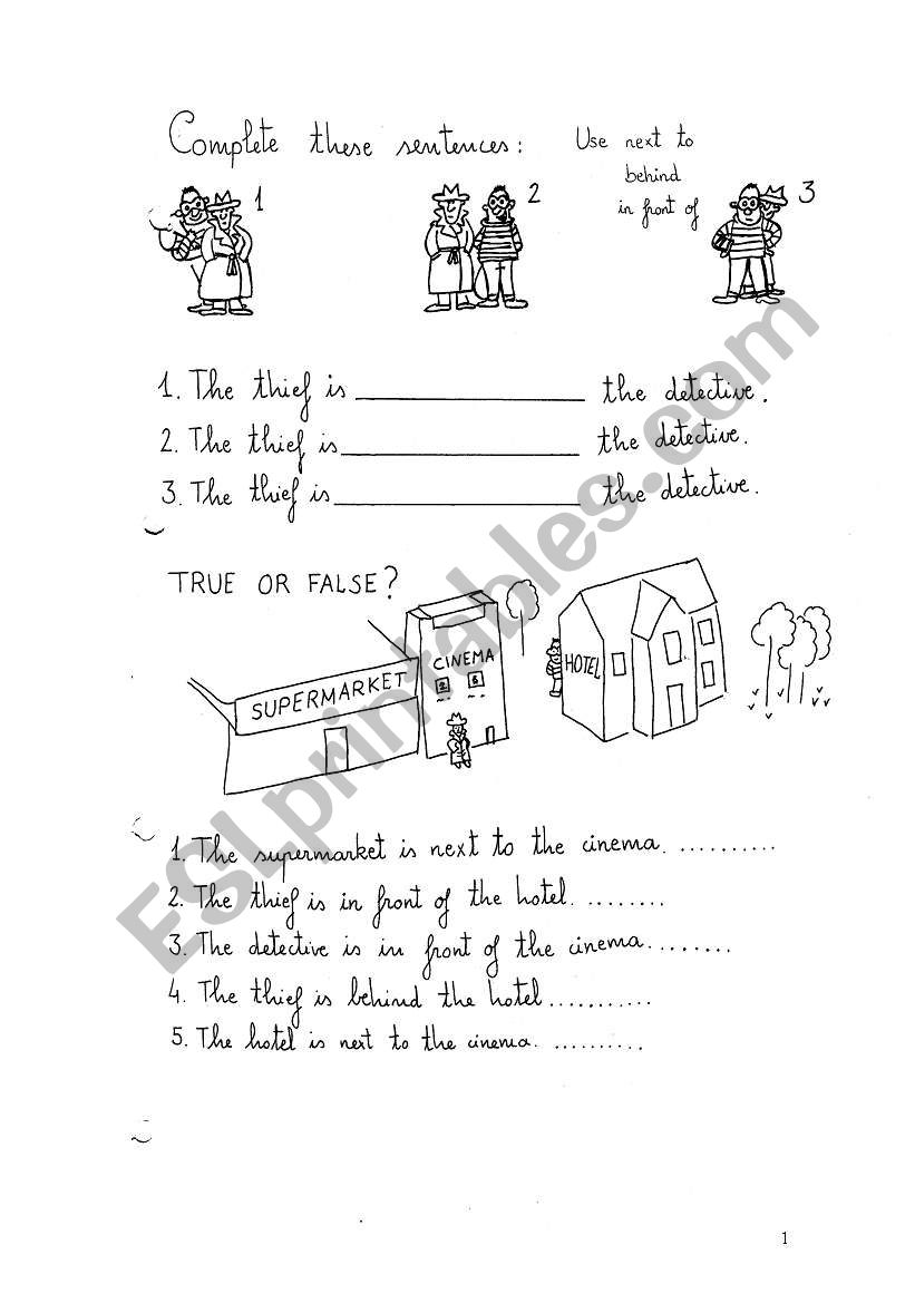 prepositions worksheet