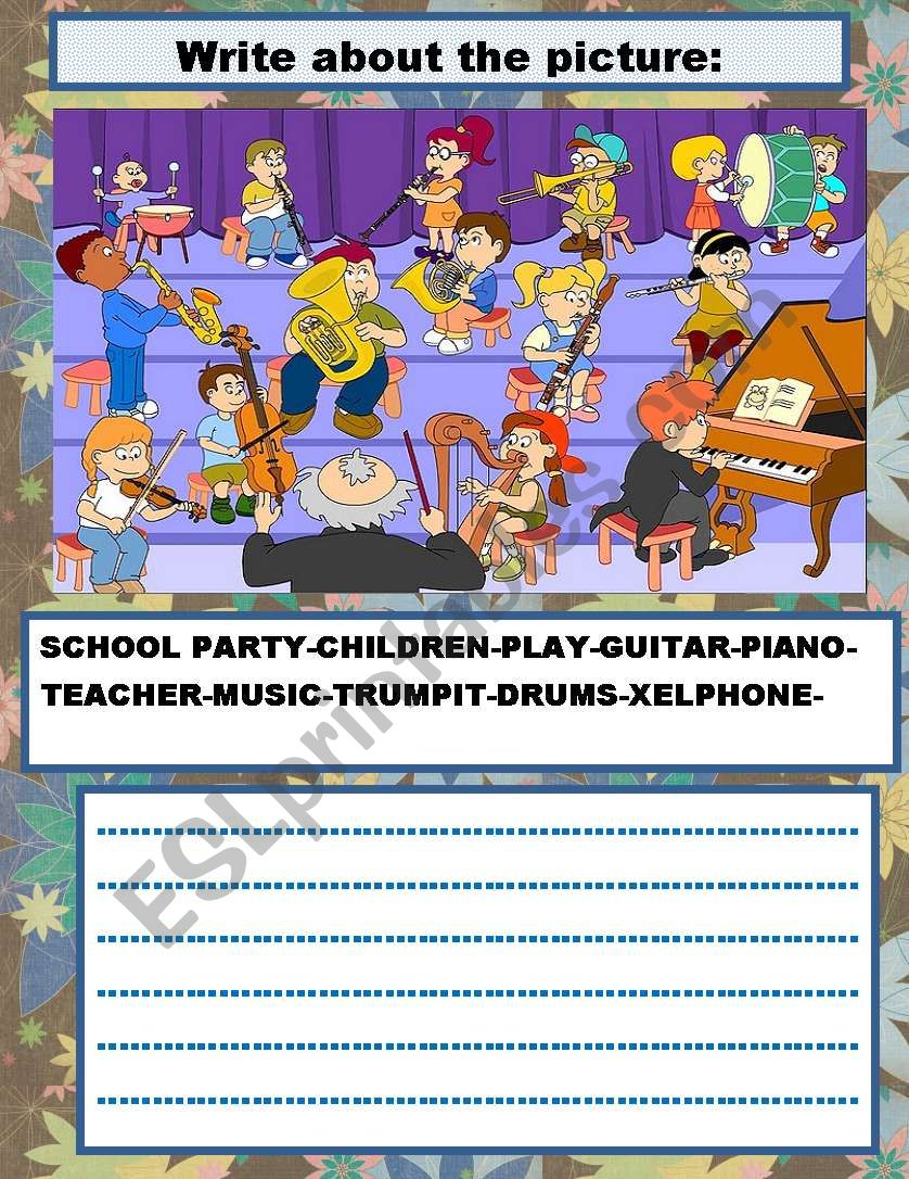 WRITE ABOUT THE PICTURE worksheet